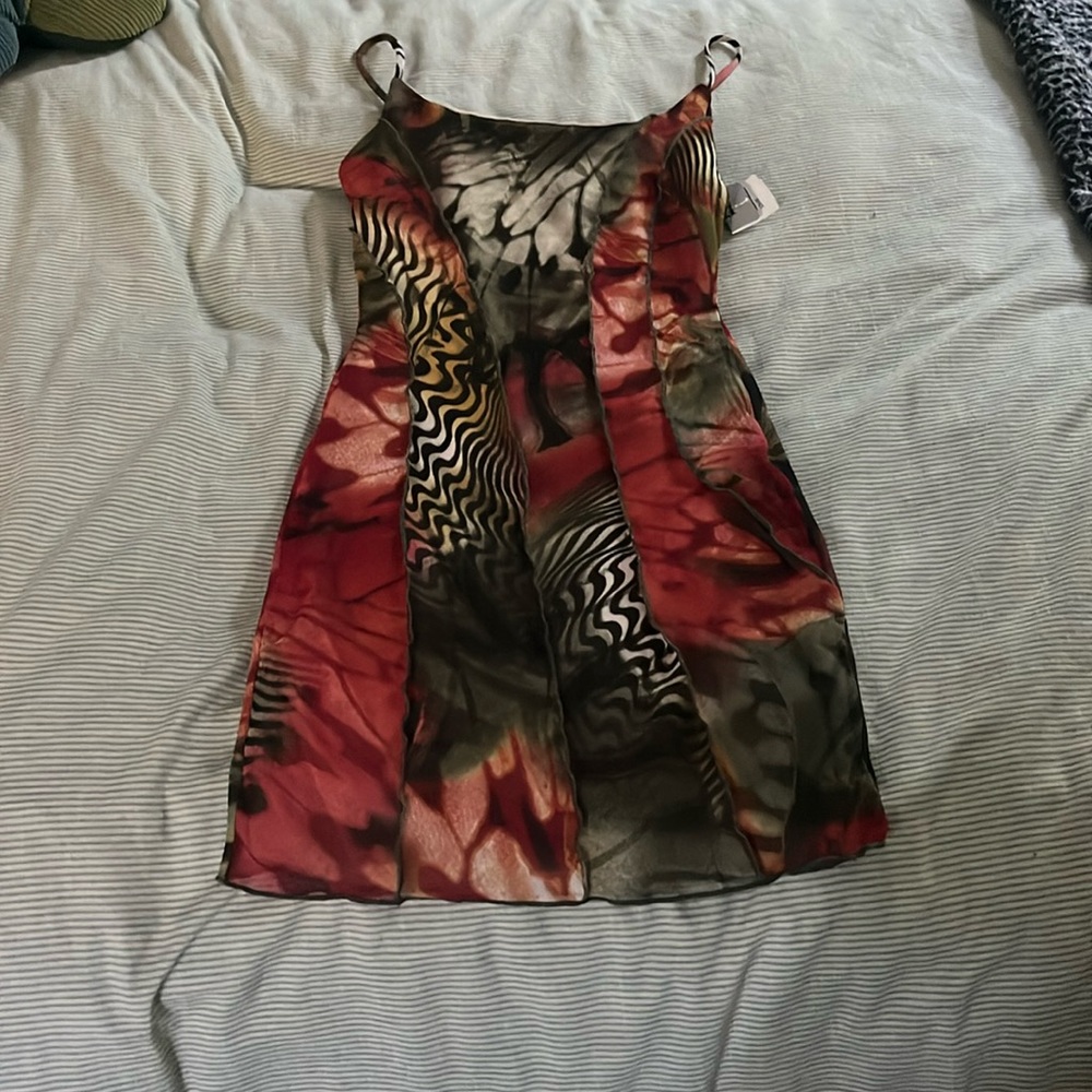 Lovely Day Red and Green Mini Dress